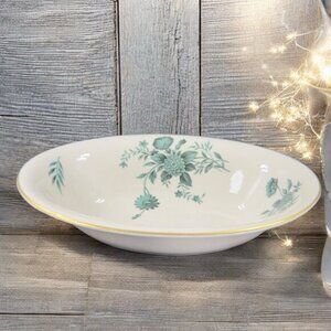 Pickard Fine‎ Porcelain Diana Pattern Oval Dish Bowl Elongated USA Green Ivory